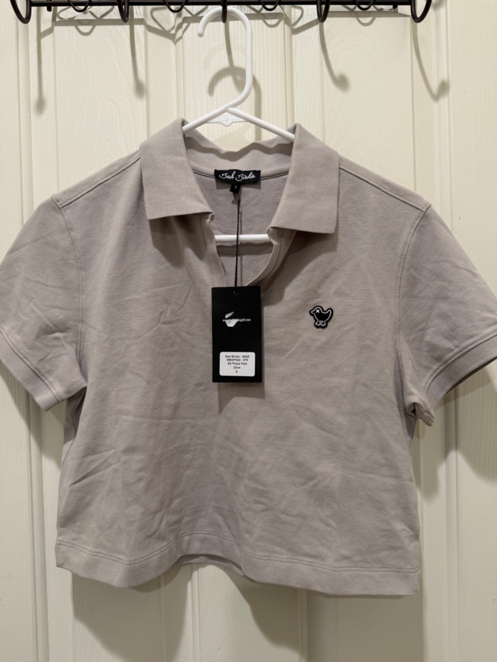 Bad birdie  Cropped Polo Top in small nwt